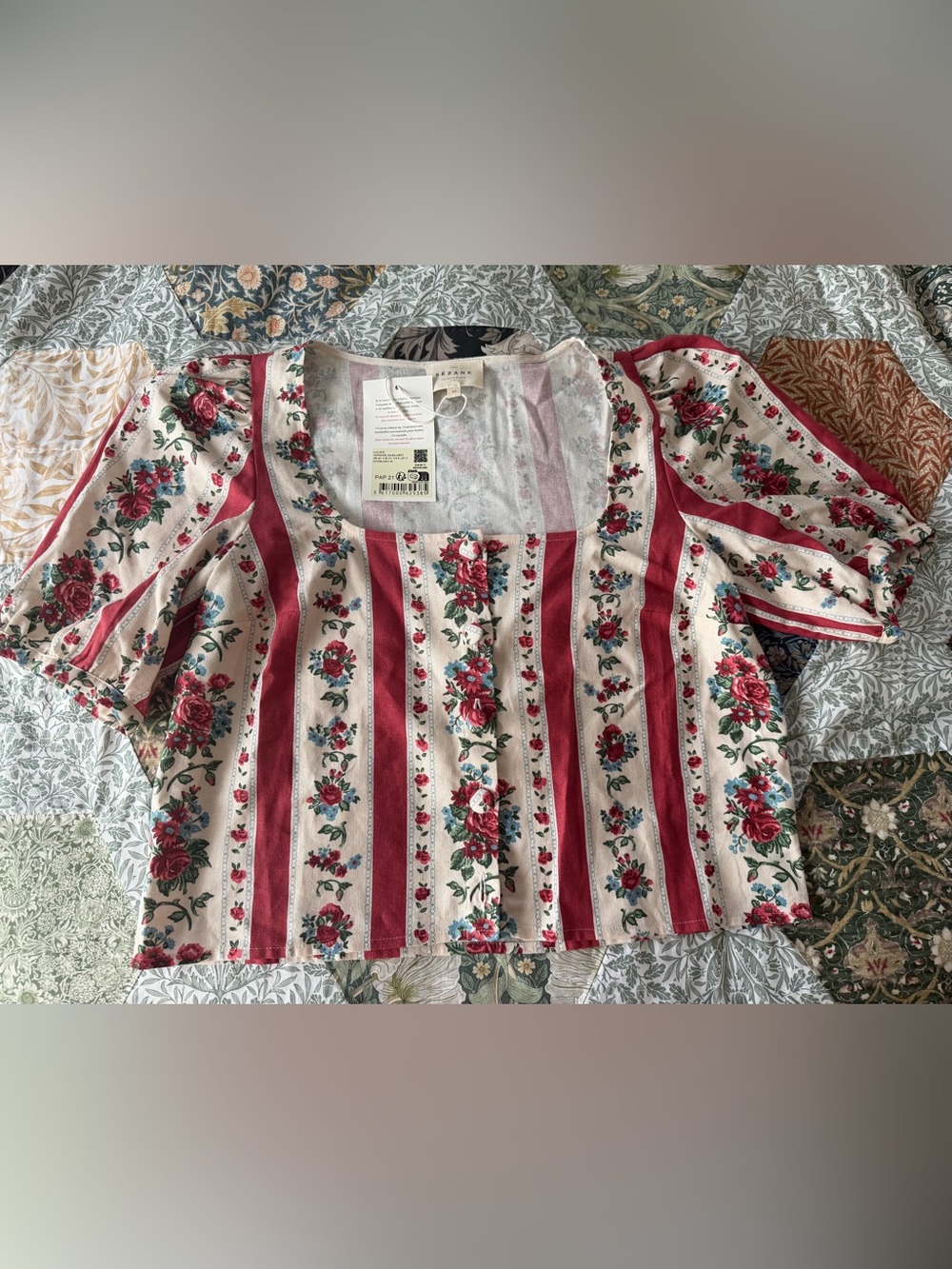 NWT Sézane Laurie Blouse Margaret Print - Size 8/40 - Picture 7 of 14